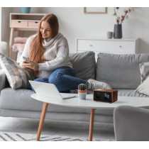 RIMINI clock radio with wireless charging Manta, black