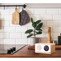 RIMINI clock radio with wireless charging Manta, white