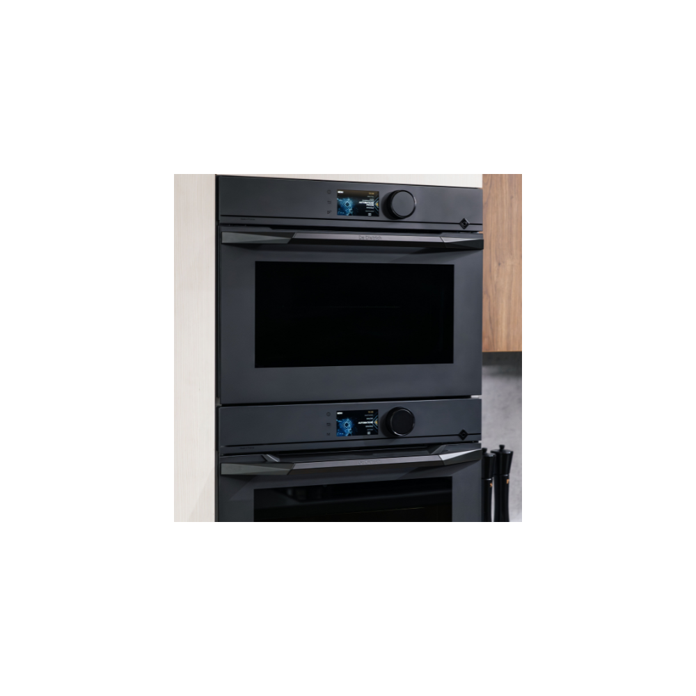 De Dietrich matte black set with steam oven DOR4747MB and microwave DKC4756MB