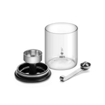 Glass coffee jar w/moka top Bialetti