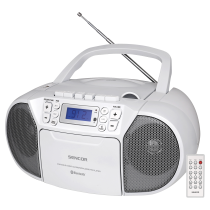 Cassette player with CD, BT Sencor, white