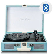 Turntable with bluetooth reception and built in speakers Lenco, blue-white