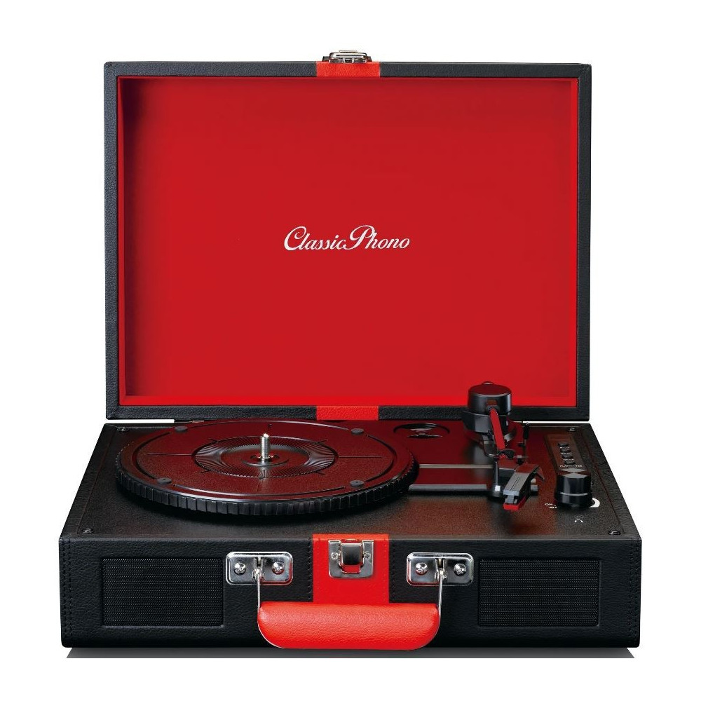 Suitcase turntable Lenco, black-red