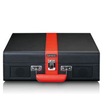 Suitcase turntable Lenco, black-red
