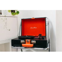 Suitcase turntable Lenco, black-red