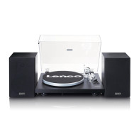 Recordplayer with built in amplifier and bluetooth plus external speakers Lenco, black
