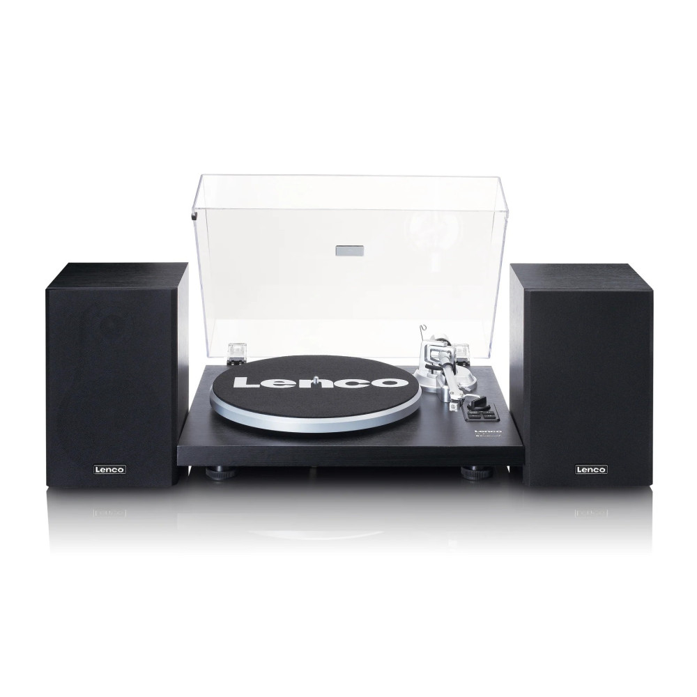 Recordplayer with built in amplifier and bluetooth plus external speakers Lenco, black