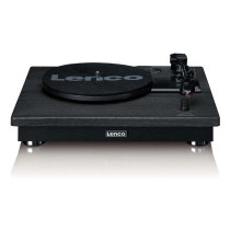 Belt drive wooden turntable Lenco, black