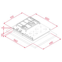 Built in gas + induction hob Teka black