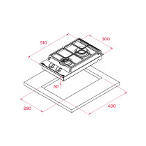 Built-in gas hob Teka black