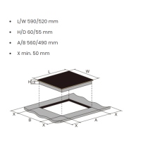 Built-in induction hob Bomann, matte black
