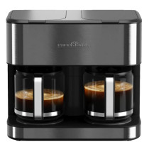 Double coffee machine Proficook, dark inox