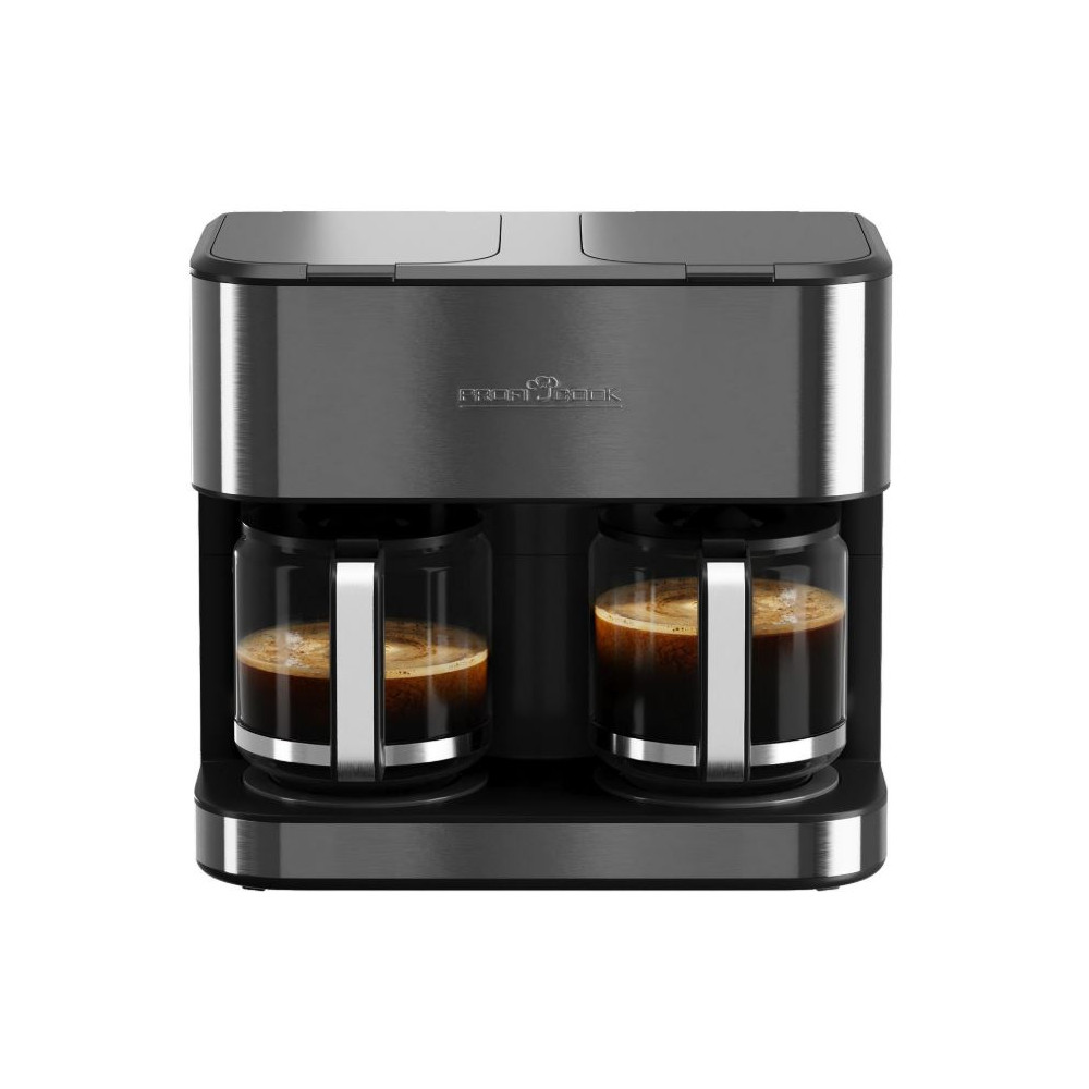 Double coffee machine Proficook, dark inox
