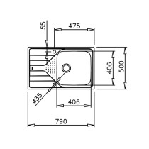 Sink Teka Universe 50 T-XM 1B 1D