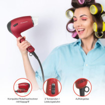 Bomann travel hair dryer HTD8005CB metallic/red