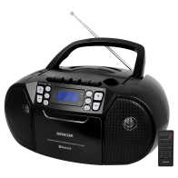 Cassette player with CD, BT Sencor, black