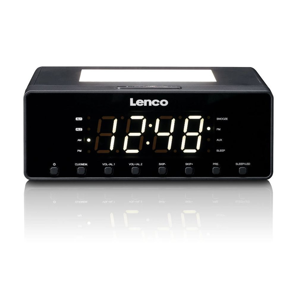 Clock radio with night light Lenco CR540BK